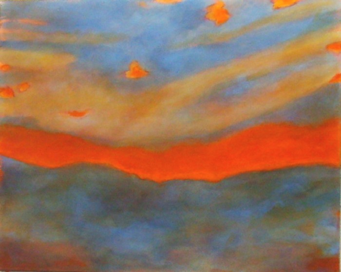 atmosphere (sunrise) no. 2,  acrylic on canvas,  24x30 inches,  2011-12